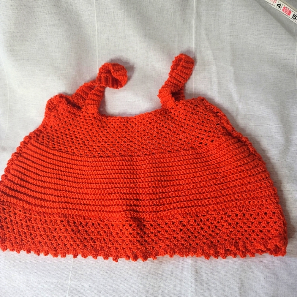 Crop top. Hand knitted.  / Top quality elastic thread. // I DO NOT ACCEPT RETURN - Picture 4 of 5